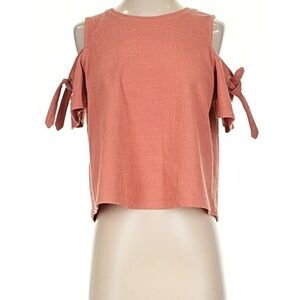 Madewell Orange/Pink Cold Shoulder Top